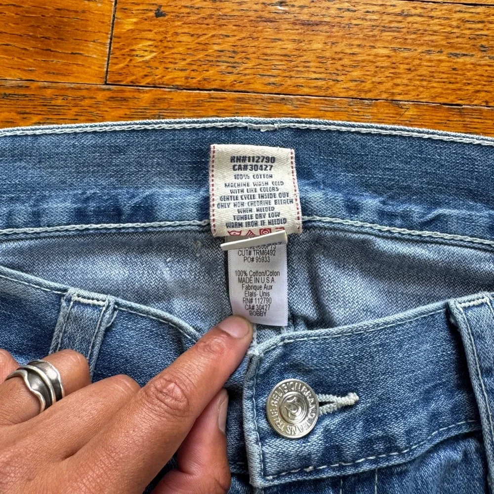 True Religion Bobby Mens 42x 26 Straight Leg Jeans‎ Medium Wash Made in USA Blue
